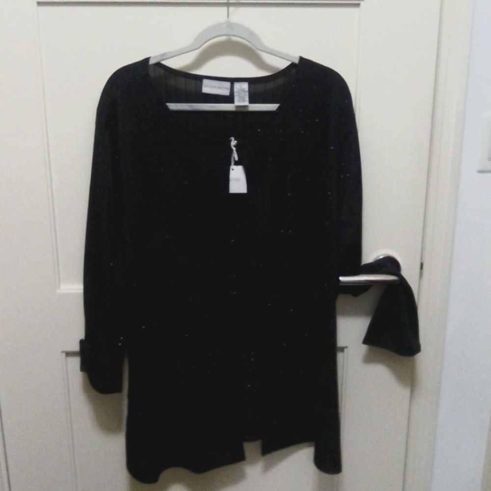 3xJaqueline Smith double layer Glitter Top , 95%Polyester